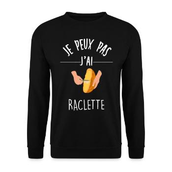 J'peux pas j ai raclette - Sweat-shirt Unisexe - noir - Devant - Alina (178cm) & Michal (187cm)