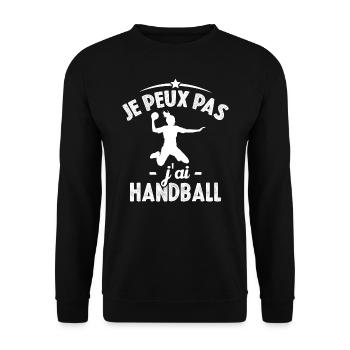 Je peux pas j'ai Handball - Sweat-shirt Unisexe - noir - Devant - Alina (178cm) & Michal (187cm)