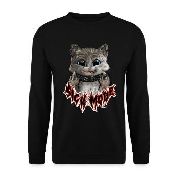 Sick Mode Cat - Unisex Pullover - Schwarz - Vorne - Alina (178cm) & Michal (187cm)