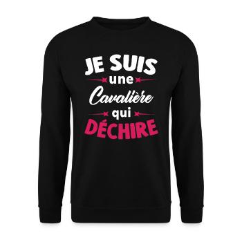 Je Suis Une Cavalière Qui Déchire - Sweat-shirt Unisexe - noir - Devant - Alina (178cm) & Michal (187cm)