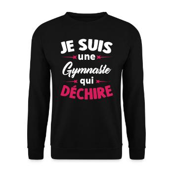 Je Suis Une Gymnaste Qui Déchire - Sweat-shirt Unisexe - noir - Devant - Alina (178cm) & Michal (187cm)