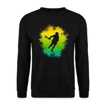 Lacrosse Spieler Kinder Lacrossespieler LAX Junge - Unisex Pullover - Schwarz - Vorne - Alina (178cm) & Michal (187cm)