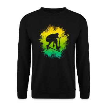 Stunt Scooter Roller E-Scooter E-Roller - Unisex Pullover - Schwarz - Vorne - Alina (178cm) & Michal (187cm)