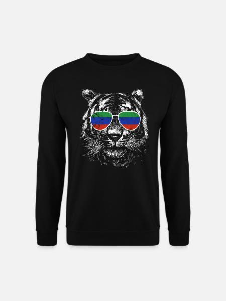 Dagestan Tiger Dagestan Flag Sunglasses - Unisex Sweatshirt - black