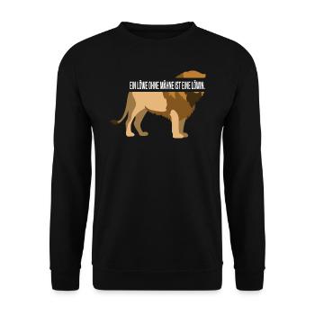 Löwe mit Bart weiß - Unisex Pullover - Schwarz - Vorne - Alina (178cm) & Michal (187cm)