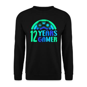12th Birthday Boy 12 ans Controller Gaming - Sweat-shirt Unisexe - noir - Devant - Alina (178cm) & Michal (187cm)
