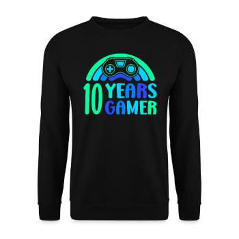 10th Birthday Boy 10 Years Controller Gaming - Unisex Sweatshirt - black - Front - Alina (178cm) & Michal (187cm)