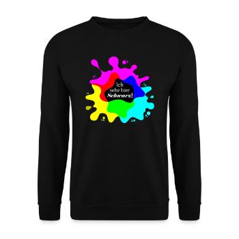 Ich sehe hier Schwarz! - Unisex Pullover - Schwarz - Vorne - Alina (178cm) & Michal (187cm)
