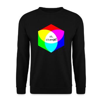 Ah, ich weiß! - Unisex Pullover - Schwarz - Vorne - Alina (178cm) & Michal (187cm)