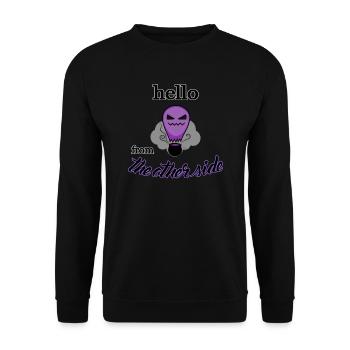 Hello from the other side - Unisex Pullover - Schwarz - Vorne - Alina (178cm) & Michal (187cm)