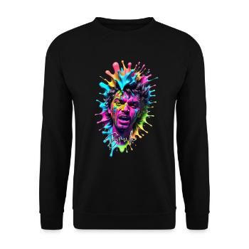 Splash Art 3D design in vivid pastel colors - Unisex Sweatshirt - black - Front - Alina (178cm) & Michal (187cm)