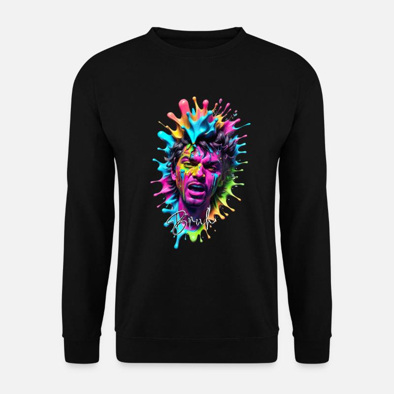 Splash Art 3D Design in lebendigen pastellfarben - Unisex Pullover - Schwarz