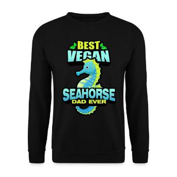 Seepferdchen | Meer Seepferd Tiere Fische Geschenk - Unisex Pullover - Schwarz - Vorne - Alina (178cm) & Michal (187cm)