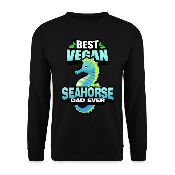 Seepferdchen | Meer Seepferd Tiere Fische Geschenk - Unisex Pullover - Schwarz - Vorne - Alina (178cm) & Michal (187cm)