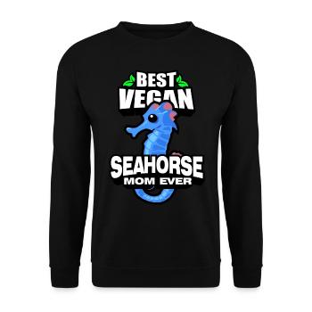 Seepferdchen | Meer Seepferd Tiere Fische Geschenk - Unisex Pullover - Schwarz - Vorne - Alina (178cm) & Michal (187cm)