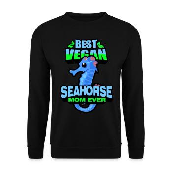 Seepferdchen | Meer Seepferd Tiere Fische Geschenk - Unisex Pullover - Schwarz - Vorne - Alina (178cm) & Michal (187cm)