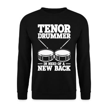 Tenortrommel Spieler - Unisex Pullover - Schwarz - Vorne - Alina (178cm) & Michal (187cm)