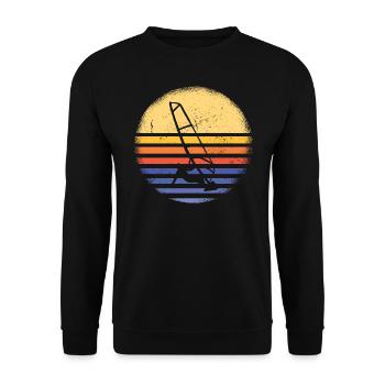 Sport Retro Sunset Windsurfing - Unisex Sweatshirt - black - Front - Alina (178cm) & Michal (187cm)