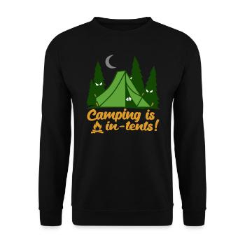 Camping Is In Tents Funny - Unisex Sweatshirt - black - Front - Alina (178cm) & Michal (187cm)