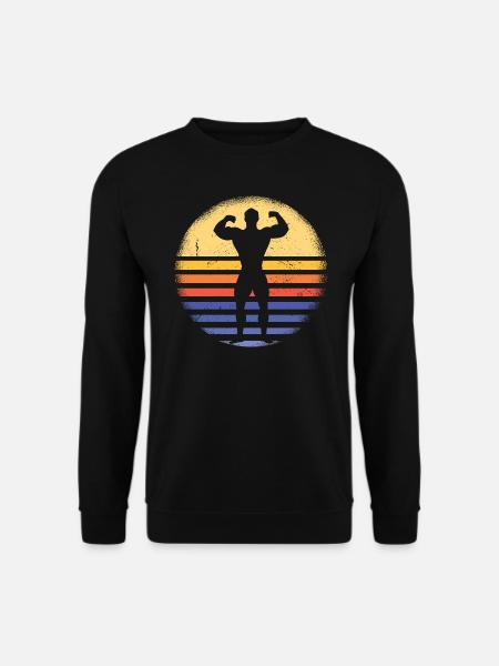 Sport Retro Sunset Bodybuilding - Unisex Sweatshirt - black