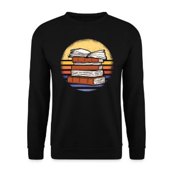 Writer Retro Sunset Writing - Unisex Sweatshirt - black - Front - Alina (178cm) & Michal (187cm)