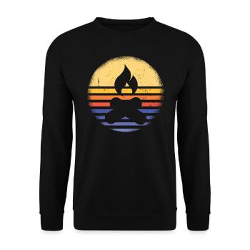 Camper Retro Sunset Camping - Unisex Sweatshirt - black - Front - Alina (178cm) & Michal (187cm)
