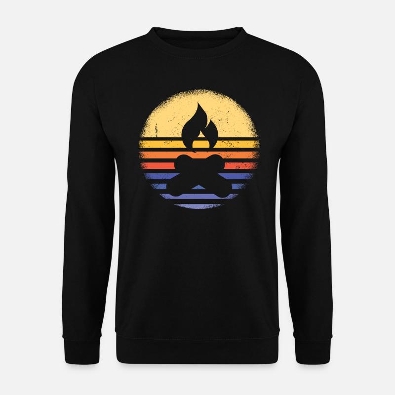 Camper Retro Sunset Camping - Unisex Pullover - Schwarz