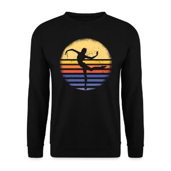 Dancer Retro Sunset Dancing - Unisex Pullover - Schwarz - Vorne - Alina (178cm) & Michal (187cm)