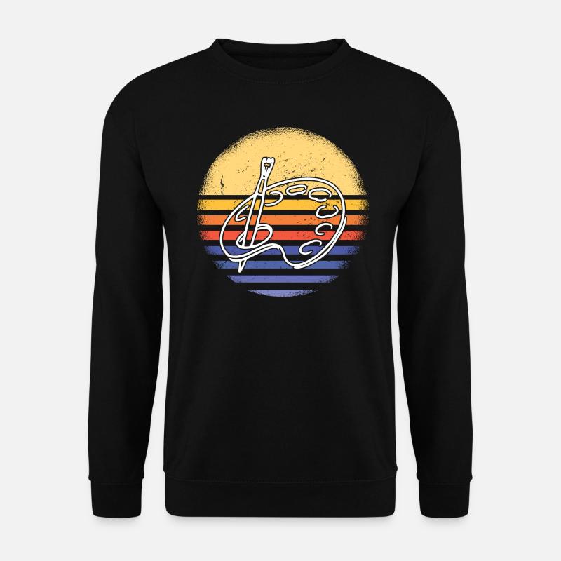 Painter Retro Sunset Painting - Unisex Pullover - Schwarz