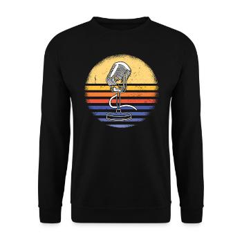 Singer Retro Sunset Karaoke - Unisex Pullover - Schwarz - Vorne - Alina (178cm) & Michal (187cm)