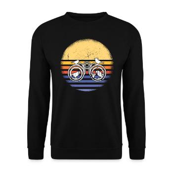 Bird Watcher Retro Sunset Bird Watching - Unisex Pullover - Schwarz - Vorne - Alina (178cm) & Michal (187cm)