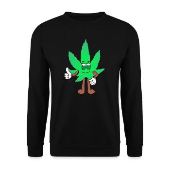 Der Bloom - Weed Cannabis Stoned Hanf Marihuana - Unisex Pullover - Schwarz - Vorne - Alina (178cm) & Michal (187cm)