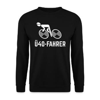 Ü40-Fahrer (Rennradfahrer / Rennrad / Fahrrad / W) - Unisex Pullover - Schwarz - Vorne - Alina (178cm) & Michal (187cm)