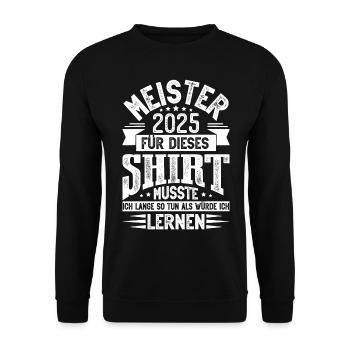 Meister 2025 Meisterprüfung - Unisex Pullover - Schwarz - Vorne - Alina (178cm) & Michal (187cm)