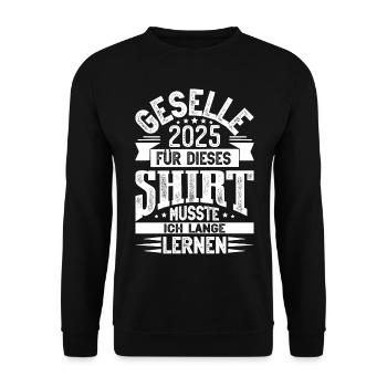 Geselle 2025 Gesellenprüfung - Unisex Pullover - Schwarz - Vorne - Alina (178cm) & Michal (187cm)