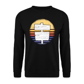 Woodworker Retro Sunset Woodworking - Unisex Sweatshirt - black - Front - Alina (178cm) & Michal (187cm)