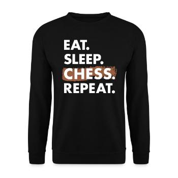 Chess Player Eat Sleep Chess - Unisex Sweatshirt - black - Front - Alina (178cm) & Michal (187cm)