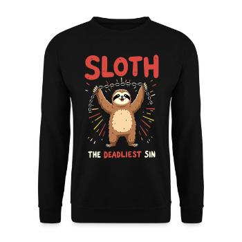 Sloth - Unisex Pullover - Schwarz - Vorne - Alina (178cm) & Michal (187cm)