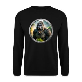Gorilla Animal - Unisex Sweatshirt - black - Front - Alina (178cm) & Michal (187cm)