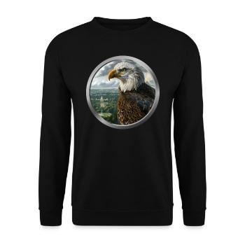 Eagle Animal - 3 - Unisex Sweatshirt - black - Front - Alina (178cm) & Michal (187cm)