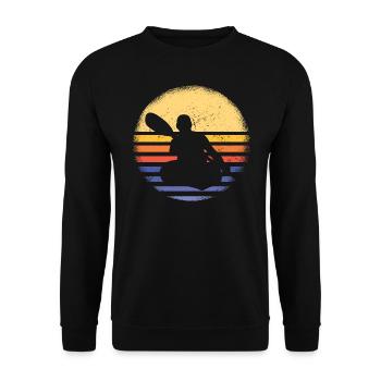 Kayaker Retro Sunset Kayaking - Unisex Sweatshirt - black - Front - Alina (178cm) & Michal (187cm)