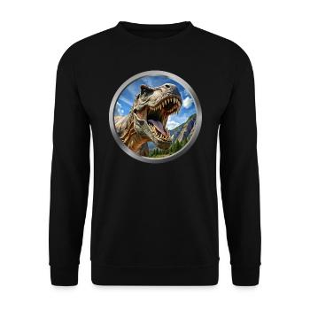 T Rex Animal - 3 - Unisex Sweatshirt - black - Front - Alina (178cm) & Michal (187cm)