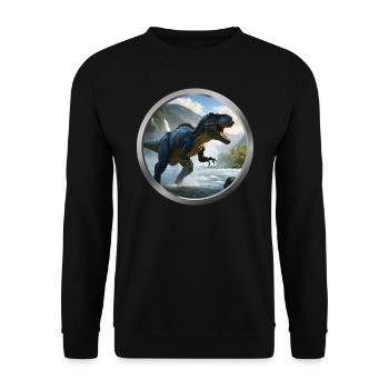 T Rex Animal - 4 - Unisex Sweatshirt - black - Front - Alina (178cm) & Michal (187cm)