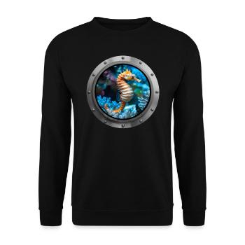 Seahorse Animal - 6 - Unisex Sweatshirt - black - Front - Alina (178cm) & Michal (187cm)