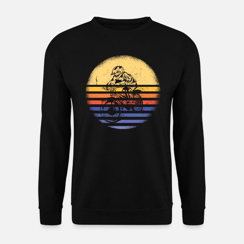 Biker Retro Sunset Mountain Biking - Unisex Sweatshirt - black