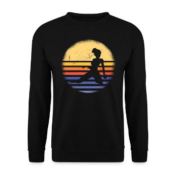 Gymnast Retro Sunset Rhythmic Gymnastics - Unisex Pullover - Schwarz - Vorne - Alina (178cm) & Michal (187cm)