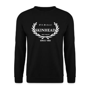 Old School Skinhead Anti-Racist Since 1969 ( - Unisex Pullover - Schwarz - Vorne - Alina (178cm) & Michal (187cm)