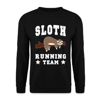 Sloth Running Team Faultier Nap Cute - Unisex Pullover - Schwarz - Vorne - Alina (178cm) & Michal (187cm)