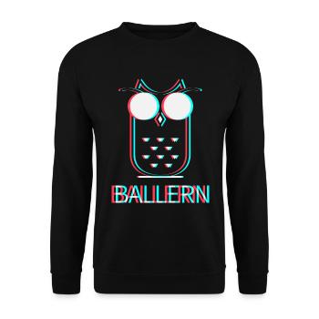 Ballern Techno Raver Electro Rave Musik Club - Unisex Pullover - Schwarz - Vorne - Alina (178cm) & Michal (187cm)