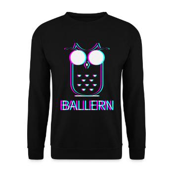 Ballern Techno Raver Electro Rave Musik Club - Unisex Pullover - Schwarz - Vorne - Alina (178cm) & Michal (187cm)
